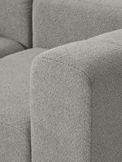 Modulares Bouclé-Sofa Lena (3-Sitzer) mit Hocker (links/rechts)