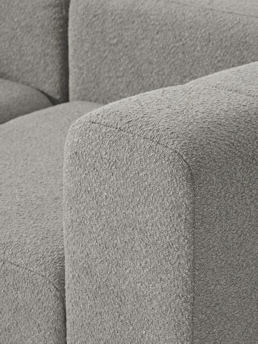 Modulares Bouclé-Sofa Lena (3-Sitzer) mit Hocker (links/rechts)