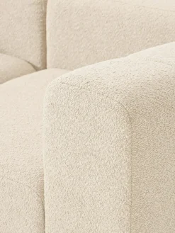 Modulares Bouclé-Sofa Lena (3-Sitzer) mit Hocker (links/rechts)