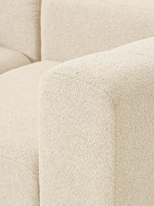 Modulares Bouclé-Sofa Lena (3-Sitzer) mit Hocker (links/rechts)