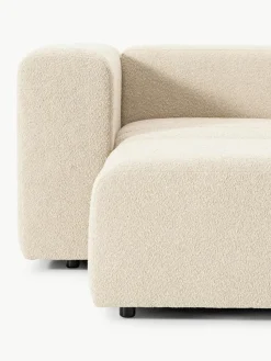 Modulares Bouclé-Sofa Lena (4-Sitzer) mit Hocker (links/rechts)