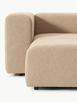 Modulares Bouclé-Sofa Lena (4-Sitzer) mit Hocker (links/rechts)