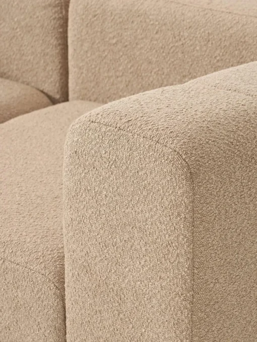 Modulares Bouclé-Sofa Lena (3-Sitzer) mit Hocker (links/rechts)