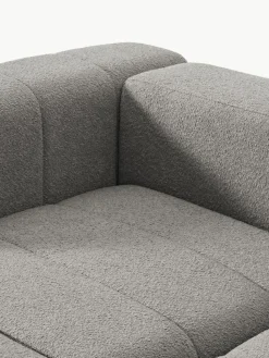 Modulares Bouclé-Sofa Lena (3-Sitzer) mit Hocker (links/rechts)