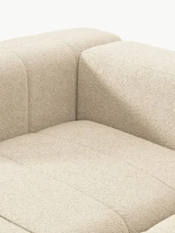 Modulares Bouclé-Sofa Lena (3-Sitzer) mit Hocker (links/rechts)