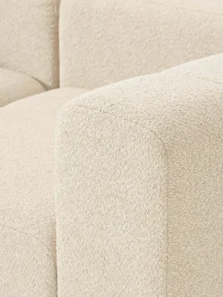 Modulares Bouclé-Sofa Lena (4-Sitzer) mit Hocker (links/rechts)