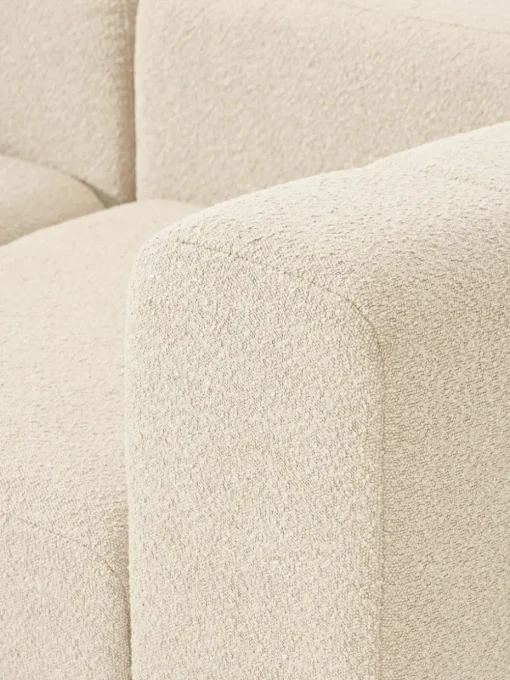 Modulares Bouclé-Sofa Lena (4-Sitzer) mit Hocker (links/rechts)