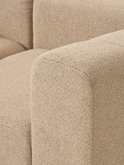 Modulares Bouclé-Sofa Lena (4-Sitzer) mit Hocker (links/rechts)
