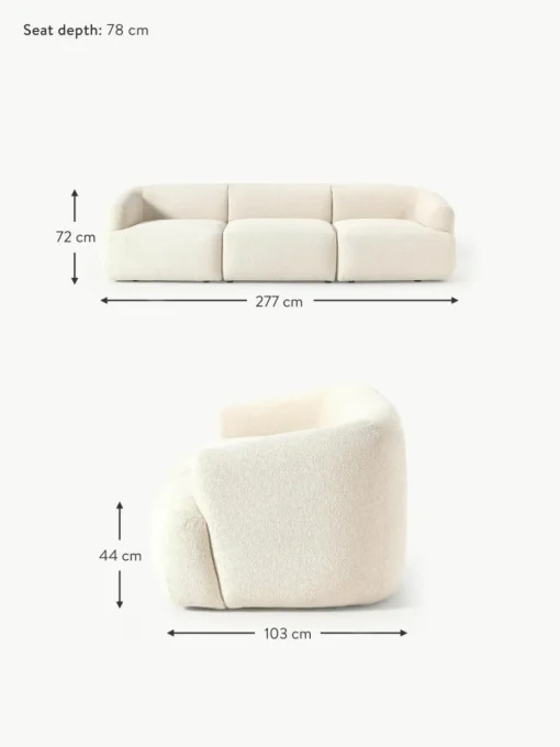 Modulares Bouclé-Sofa Sofia (3-Sitzer)