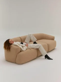 Modulares Bouclé-Sofa Sofia (3-Sitzer)
