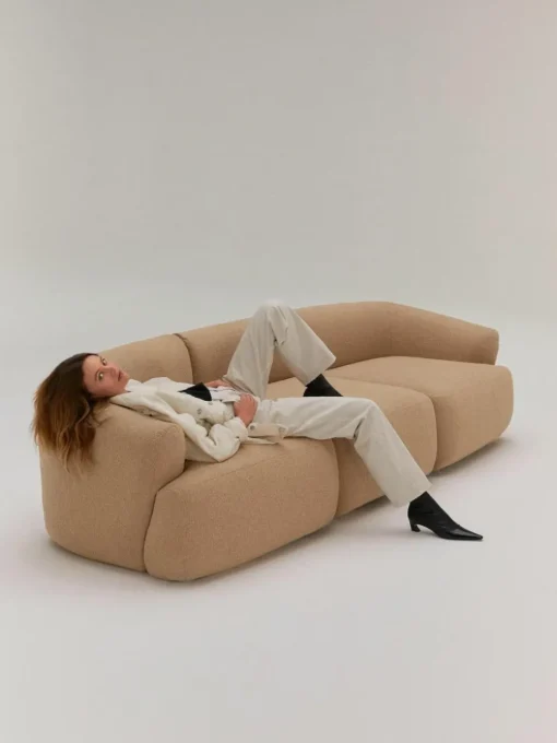 Modulares Bouclé-Sofa Sofia (3-Sitzer)