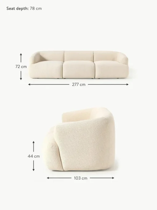 Modulares Bouclé-Sofa Sofia (3-Sitzer)