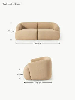 Modulares Bouclé-Sofa Sofia (2-Sitzer)