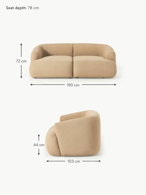 Modulares Bouclé-Sofa Sofia (2-Sitzer)