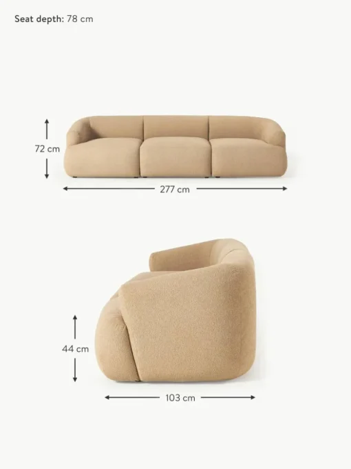 Modulares Bouclé-Sofa Sofia (3-Sitzer)
