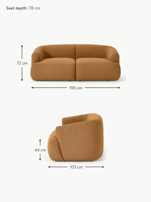 Modulares Bouclé-Sofa Sofia (2-Sitzer)