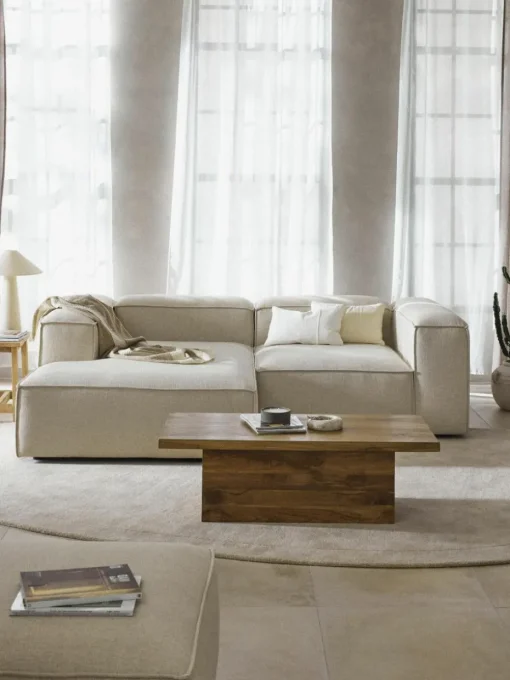 Modulares Ecksofa Lennon aus Leinen-Mix