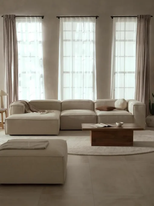 Modulares Ecksofa Lennon aus Leinen-Mix