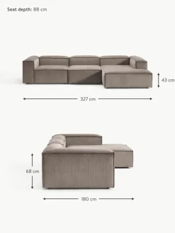 Modulares Ecksofa Lennon aus Cord