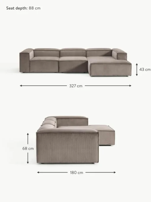 Modulares Ecksofa Lennon aus Cord