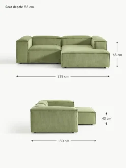 Modulares Ecksofa Lennon aus Cord