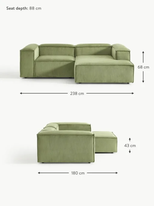 Modulares Ecksofa Lennon aus Cord