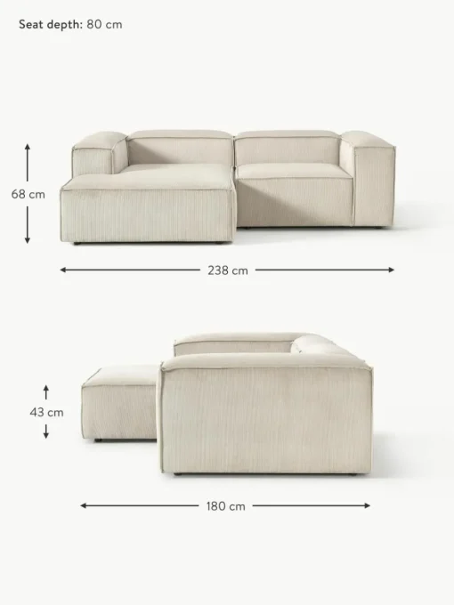Modulares Ecksofa Lennon aus Cord