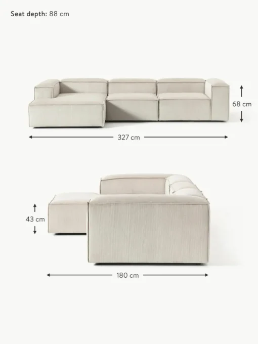 Modulares Ecksofa Lennon aus Cord