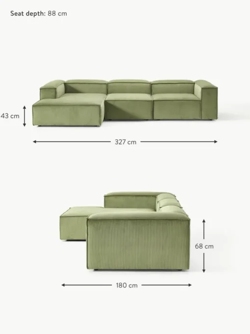 Modulares Ecksofa Lennon aus Cord