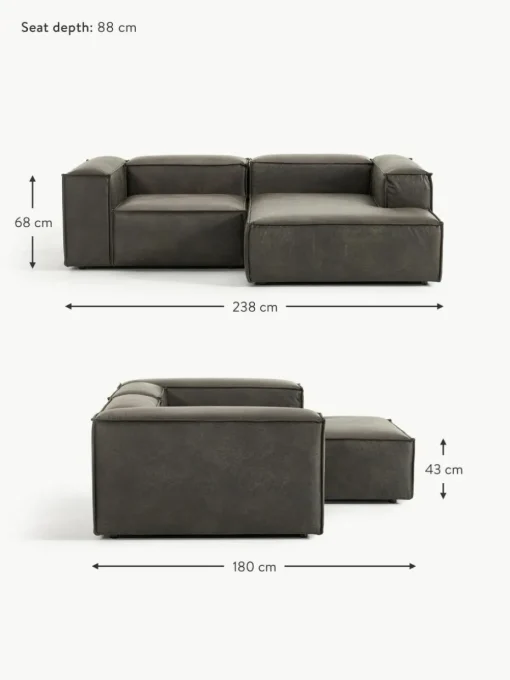 Modulares Ecksofa Lennon aus recyceltem Leder
