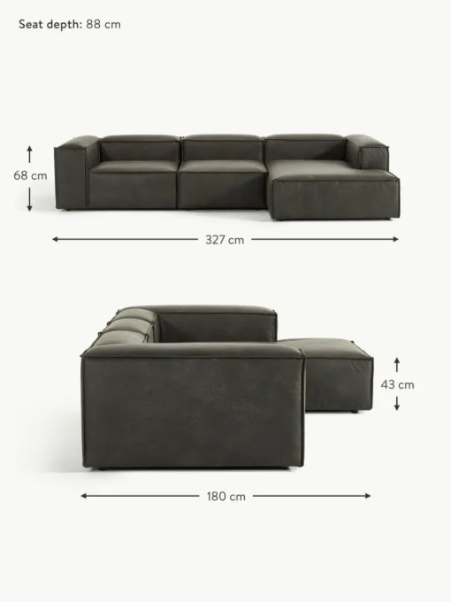 Modulares Ecksofa Lennon aus recyceltem Leder