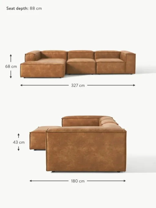 Modulares Ecksofa Lennon aus recyceltem Leder