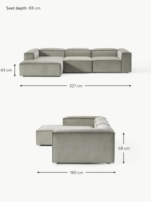 Modulares Ecksofa Lennon aus Cord