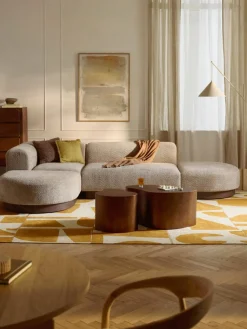 Modulares Ecksofa Natalie aus Teddy-Bouclé
