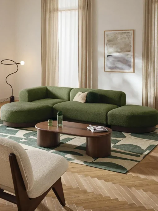 Modulares Ecksofa Natalie aus Teddy-Bouclé