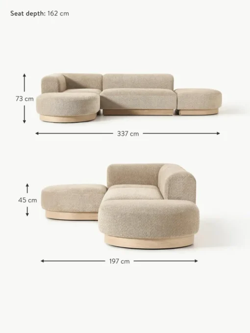 Modulares Ecksofa Natalie aus Teddy-Bouclé