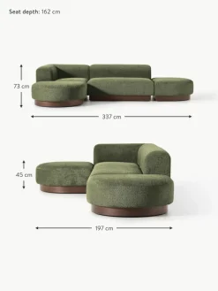 Modulares Ecksofa Natalie aus Teddy-Bouclé