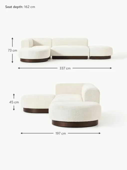 Modulares Ecksofa Natalie aus Teddy-Bouclé
