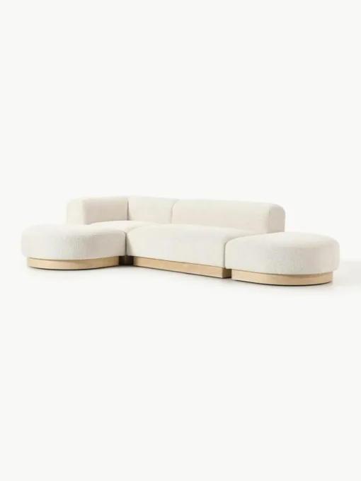 Modulares Ecksofa Natalie aus Teddy-Bouclé