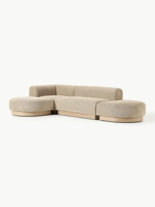 Modulares Ecksofa Natalie aus Teddy-Bouclé