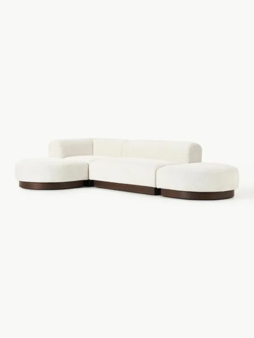 Modulares Ecksofa Natalie aus Teddy-Bouclé