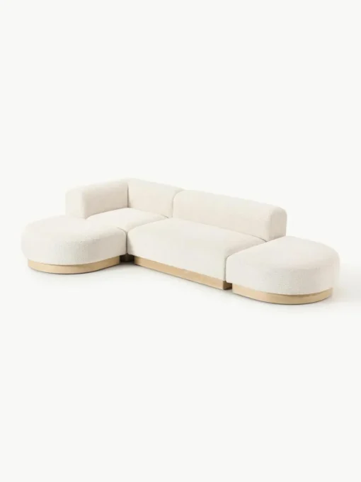 Modulares Ecksofa Natalie aus Teddy-Bouclé