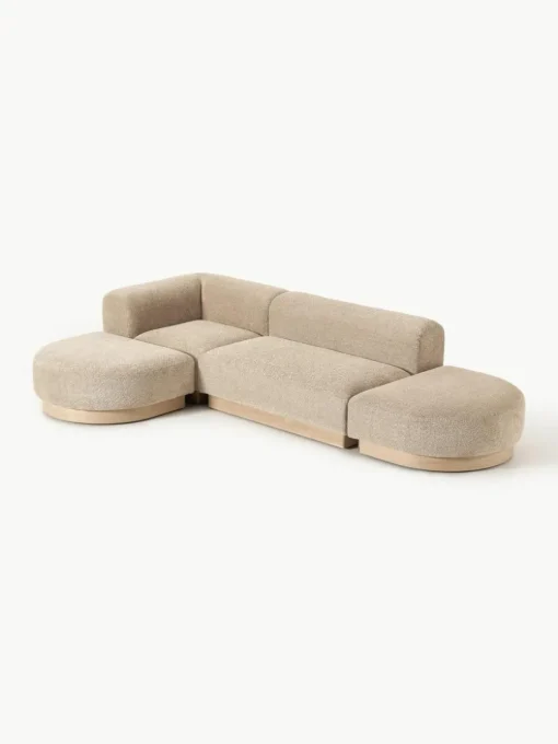 Modulares Ecksofa Natalie aus Teddy-Bouclé