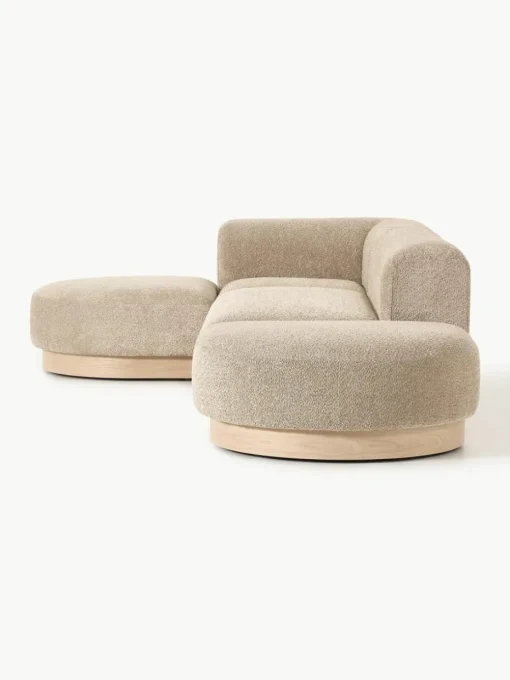 Modulares Ecksofa Natalie aus Teddy-Bouclé