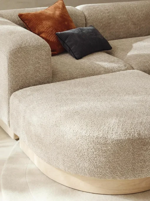 Modulares Ecksofa Natalie aus Teddy-Bouclé
