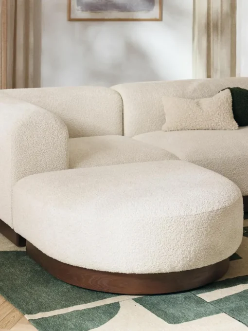 Modulares Ecksofa Natalie aus Teddy-Bouclé