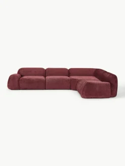 Modulares Ecksofa Wolke (4-Sitzer) aus Teddy-Bouclé