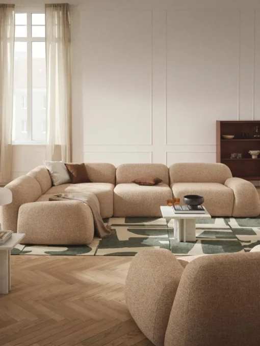 Modulares Ecksofa Wolke (4-Sitzer) aus Bouclé