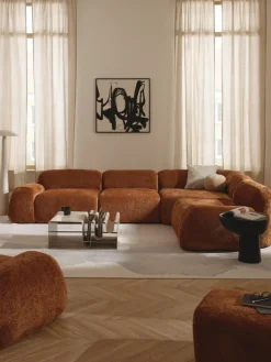 Modulares Ecksofa Wolke (4-Sitzer) aus Teddy-Bouclé