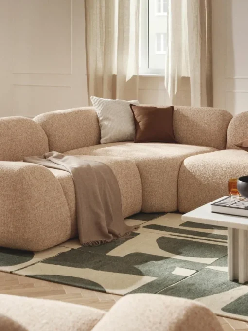 Modulares Ecksofa Wolke (4-Sitzer) aus Bouclé